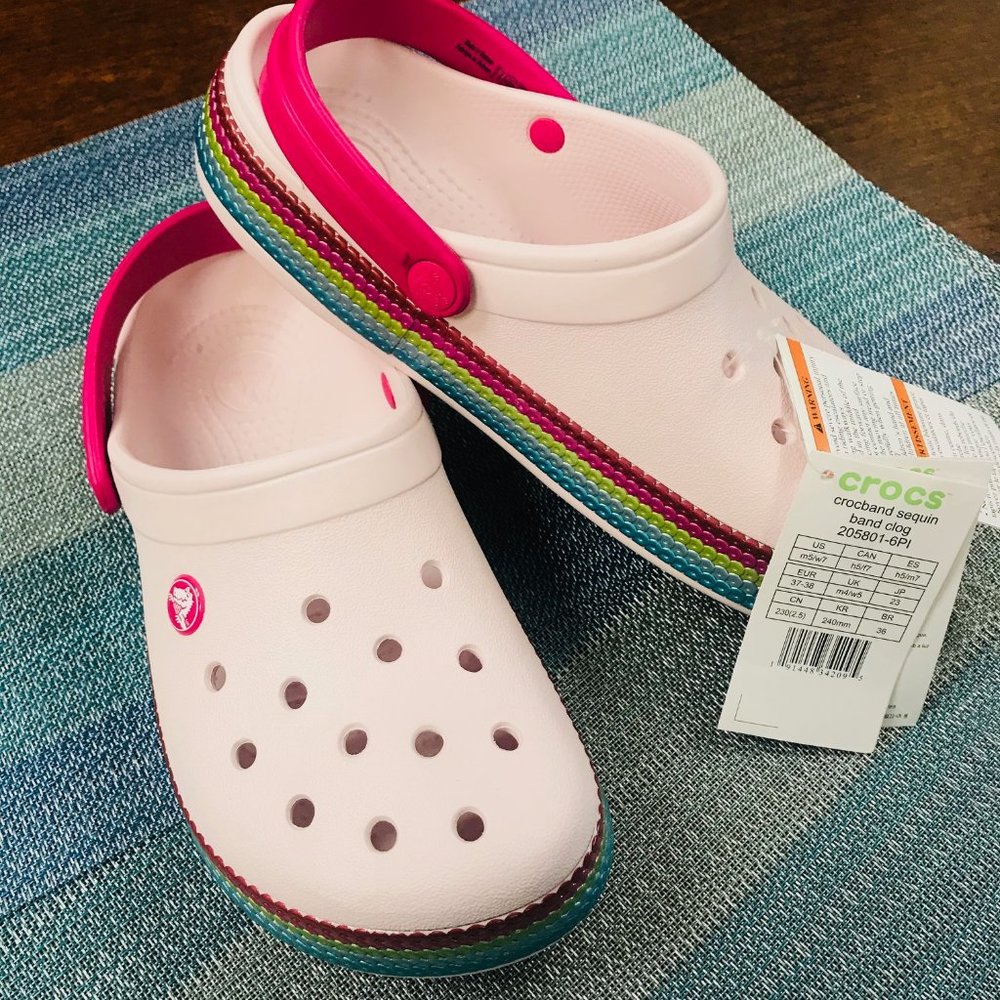 Pink CROCS shoes